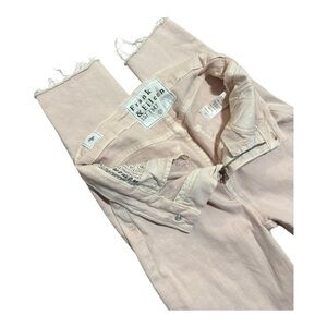 Frank & Eileen Cropped Skinny Jeans In Color Sand With Raw Hem Size 27